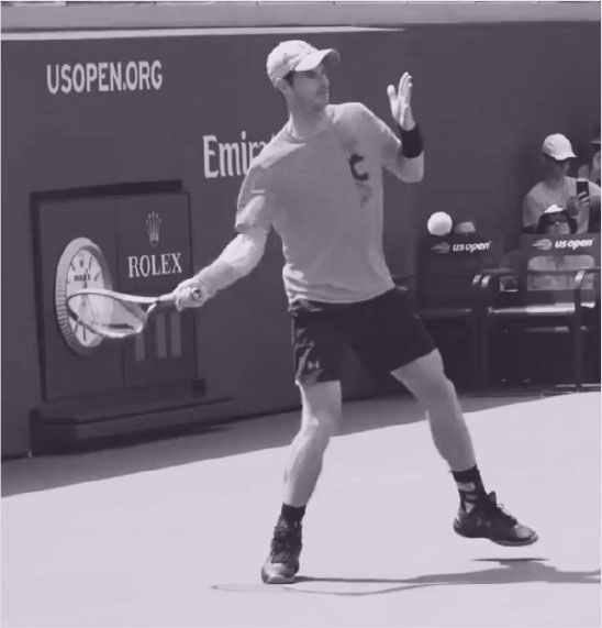 andy murray - open stance